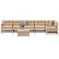 Preview: ARDEBO.de - 7-tlg. Garten-Lounge-Set mit Kissen Massivholz Kiefer