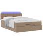 Preview: Ottoman-Bett mit Matratzen & LEDs Cappuccino-Braun 140x190cm