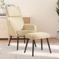Preview: ARDEBO.de - Relaxsessel mit Hocker Creme Stoff