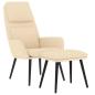 Preview: Relaxsessel mit Hocker Creme Stoff