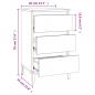 Preview: Nachttisch Grau Sonoma 40x35x70 cm Holzwerkstoff