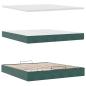 Preview: Ottoman-Bett mit Matratzen & LEDs Dunkelgrün 200x200 cm Samt