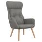 Preview: Relaxsessel mit Hocker Hellgrau Stoff