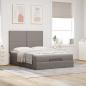 Preview: Ottoman-Bett mit Matratze Taupe 140x190 cm Stoff