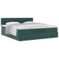 Preview: Ottoman-Bett mit Matratze Dunkelgrün 200x200 cm Samt