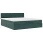 Preview: Ottoman-Bett mit Matratze Dunkelgrün 200x200 cm Samt