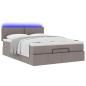 Preview: Ottomanische Bett mit Matratze & LEDs Taupe 140x190 cm Stoff
