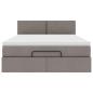 Preview: Ottomanische Bett mit Matratze & LEDs Taupe 140x190 cm Stoff