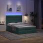 Preview: Ottoman-Bett mit Matratzen & LEDs Dunkelgrün 140x190 cm Samt