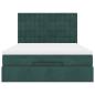 Preview: Ottoman-Bett mit Matratzen & LEDs Dunkelgrün 140x190 cm Samt