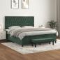 Preview: ARDEBO.de - Boxspringbett mit Matratze Dunkelgrün 180x200 cm Samt