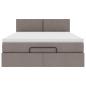 Preview: Ottoman-Bett mit Matratze Taupe 140x190 cm Stoff