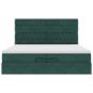 Preview: Ottoman-Bett mit Matratzen & LEDs Dunkelgrün 200x200 cm Samt