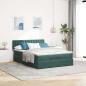 Preview: Ottoman-Bett mit Matratze Dunkelgrün 140x190 cm Samt