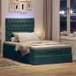 Preview: Ottoman-Bett mit Matratzen & LEDs Dunkelgrün 120x200 cm Samt