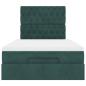 Preview: Ottoman-Bett mit Matratzen & LEDs Dunkelgrün 120x200 cm Samt