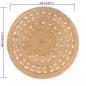 Preview: Teppich Geflochten Jute 240 cm Rund