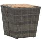 Preview: 3-tlg. Bistro-Set mit Kissen Grau Poly Rattan und Glas