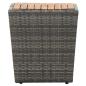 Preview: 3-tlg. Bistro-Set Poly Rattan und Akazienholz Grau