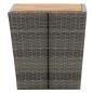 Preview: 3-tlg. Bistro-Set Poly Rattan und Akazienholz Grau