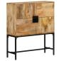 Preview: ARDEBO.de - Highboard 80x30x95 cm Massives Raues Mangoholz