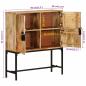 Preview: Highboard 80x30x95 cm Massives Raues Mangoholz