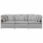 Preview: Modulares Sofa mit Kissen Stoff Wolkengrau