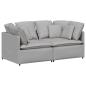 Preview: Modulares Sofa mit Kissen Stoff Wolkengrau