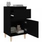 Preview: Nachttisch Schwarz 40x35x70 cm