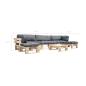 Preview: 6-tlg. Paletten-Lounge-Set mit Kissen in Grau Holz