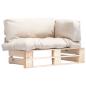 Preview: ARDEBO.de - Outdoor-Sofa Paletten mit Kissen in Sandfarben Kiefernholz