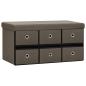 Preview: Faltbare Sitzbank mit Stauraum Braun 76x38x38 cm Leinenoptik