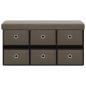 Preview: Faltbare Sitzbank mit Stauraum Braun 76x38x38 cm Leinenoptik