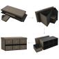 Preview: Faltbare Sitzbank mit Stauraum Braun 76x38x38 cm Leinenoptik