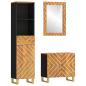 Preview: 3-tlg. Badschrank-Set Braun und Schwarz Massivholz Mango