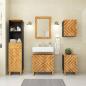 Preview: ARDEBO.de - 5-tlg. Badschrank-Set Braun und Schwarz Massivholz Mango