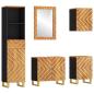 Preview: 5-tlg. Badschrank-Set Braun und Schwarz Massivholz Mango