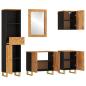 Preview: 5-tlg. Badschrank-Set Braun und Schwarz Massivholz Mango