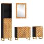 Preview: 4-tlg. Badschrank-Set Braun und Schwarz Massivholz Mango