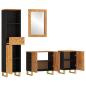 Preview: 4-tlg. Badschrank-Set Braun und Schwarz Massivholz Mango