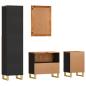 Preview: 4-tlg. Badschrank-Set Braun und Schwarz Massivholz Mango