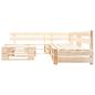 Preview: 4-tlg. Paletten-Lounge-Set mit Kissen in Grau Holz