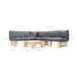 Preview: 4-tlg. Paletten-Lounge-Set mit Kissen in Grau Holz