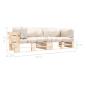 Preview: 2-tlg. Outdoor-Sofa-Set Paletten Kissen Sandfarben Kiefernholz