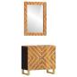 Preview: 2-tlg. Badschrank-Set Braun und Schwarz Massivholz Mango