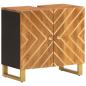 Preview: 2-tlg. Badschrank-Set Braun und Schwarz Massivholz Mango