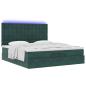 Preview: Ottoman-Bett mit Matratzen & LEDs Dunkelgrün 200x200 cm Samt