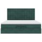 Preview: Ottoman-Bett mit Matratzen & LEDs Dunkelgrün 200x200 cm Samt