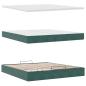 Preview: Ottoman-Bett mit Matratzen & LEDs Dunkelgrün 200x200 cm Samt