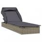Preview: Sonnenliege mit Faltdach Grau 213x63x97 cm Poly Rattan